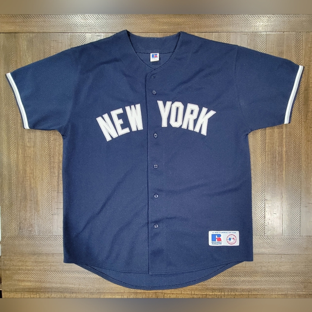 Russell New York Yankees Road Jersey Blank Back NYY Baseball Size Large